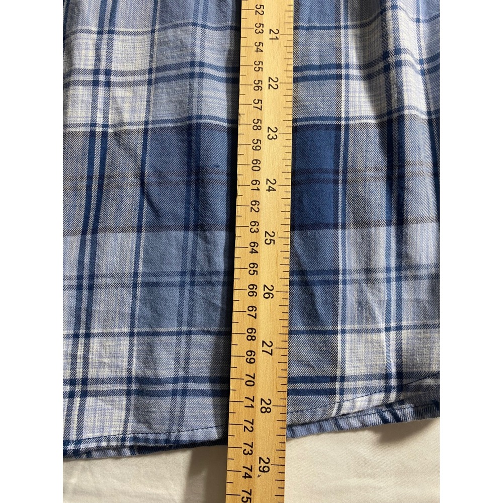 Croft & Barrow Blue Plaid Button Down Shirt Womens Plus 1X Long Sleeve Pocket - Picture 7 of 8
